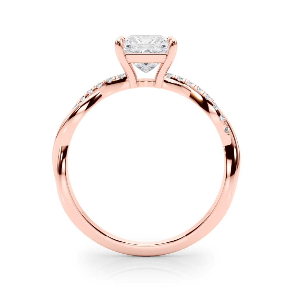 Engagement Ring, style 51197, Side view in rose gold