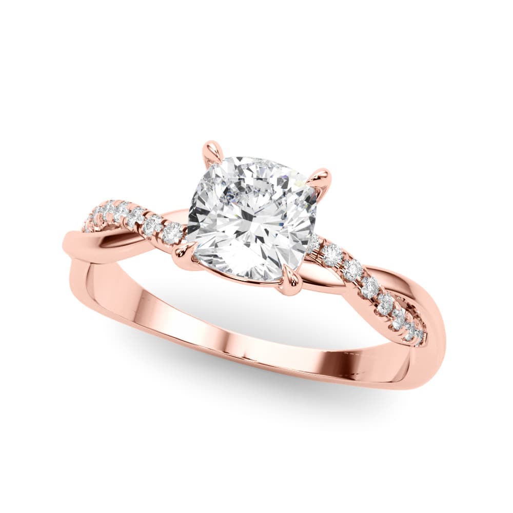 Engagement Ring, style 51198, Front view in rose gold