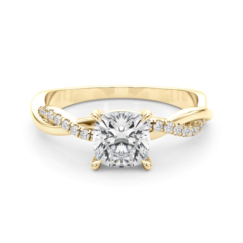 Engagement Ring, style 51198, On hand view in yellow gold