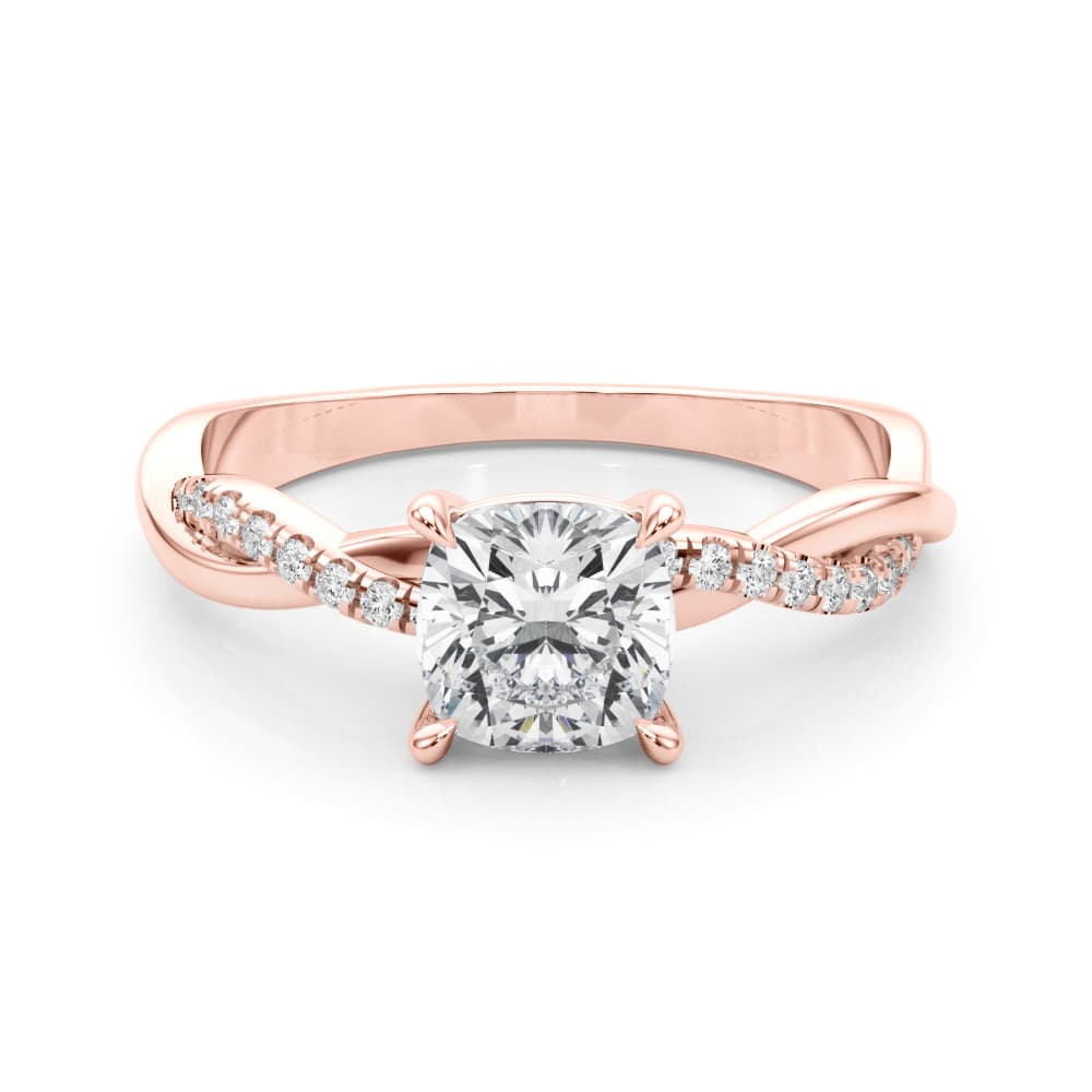 Engagement Ring, style 51198, On hand view in rose gold