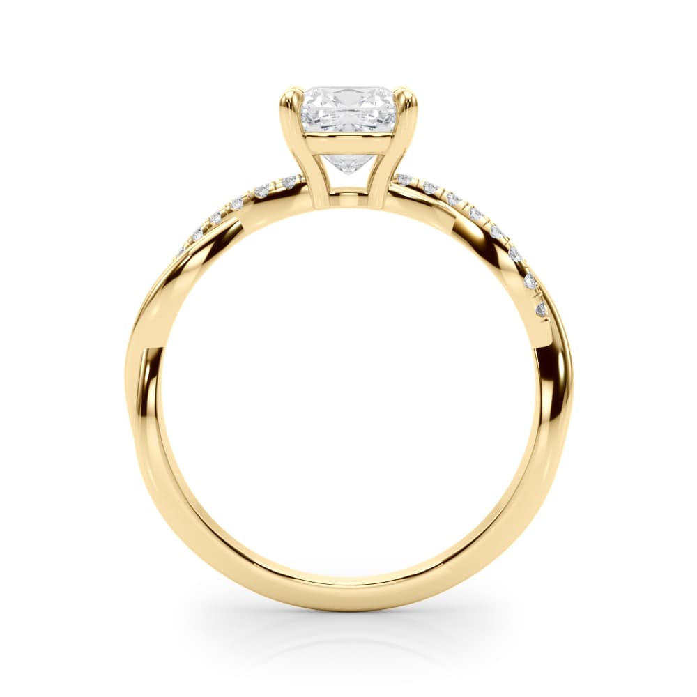 Engagement Ring, style 51198, Side view in yellow gold