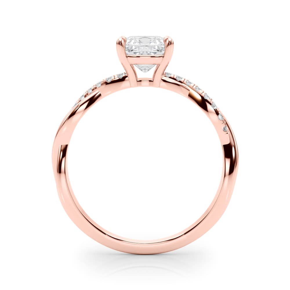 Engagement Ring, style 51198, Side view in rose gold