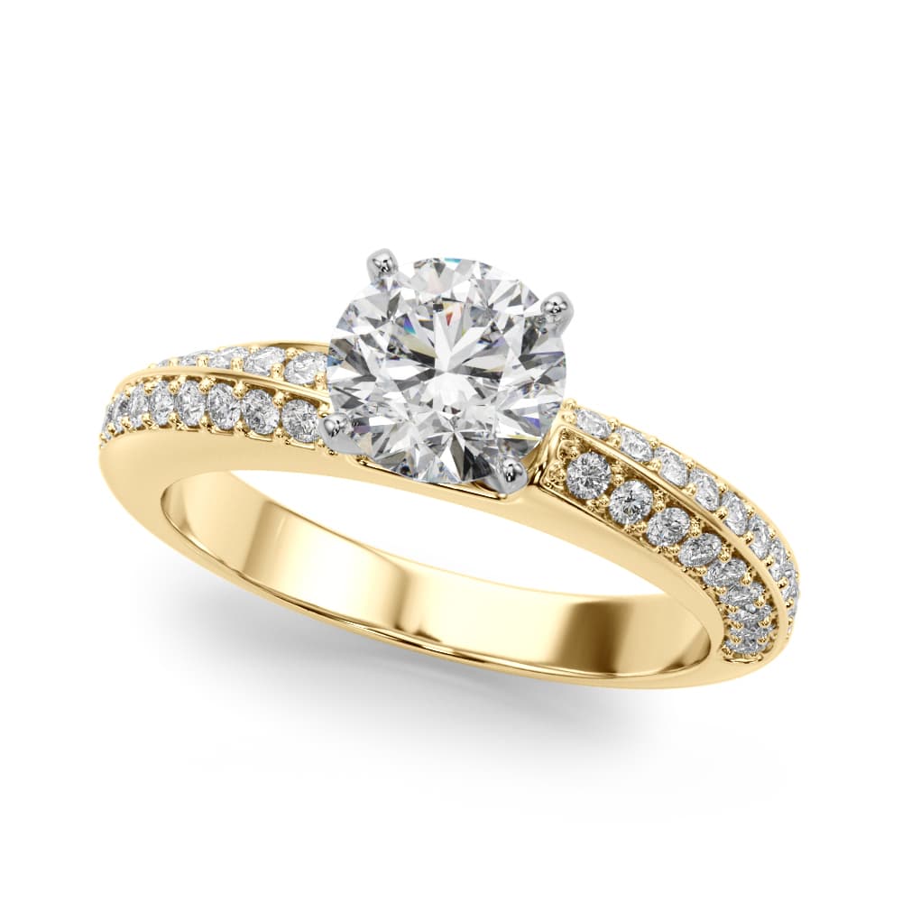 Multi-Row Twisted Engagement Ring, style 51199, Front view in yellow gold