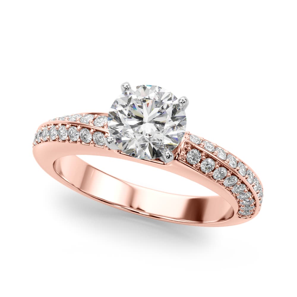 Multi-Row Twisted Engagement Ring, style 51199, Front view in rose gold