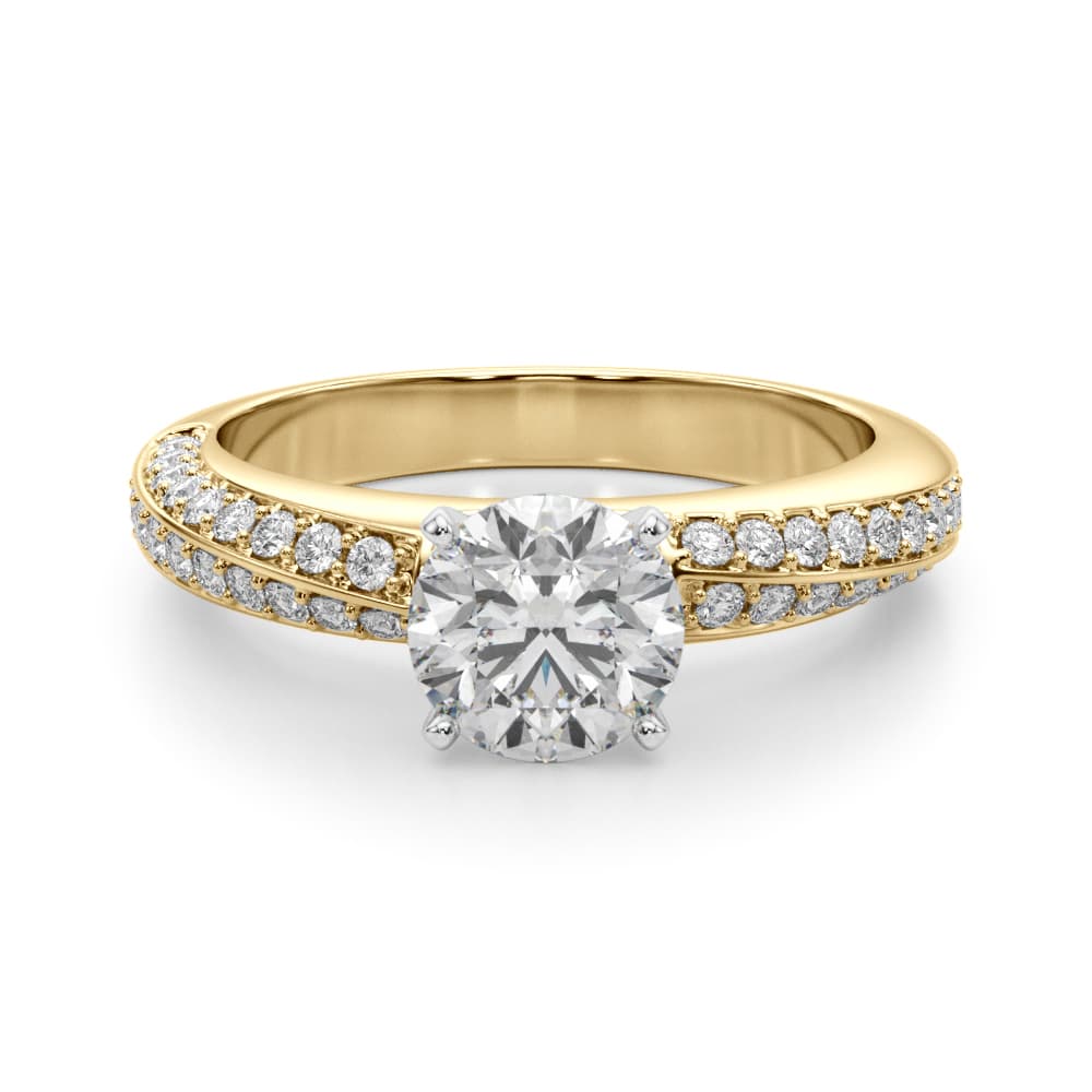 Multi-Row Twisted Engagement Ring, style 51199, Angle view in yellow gold