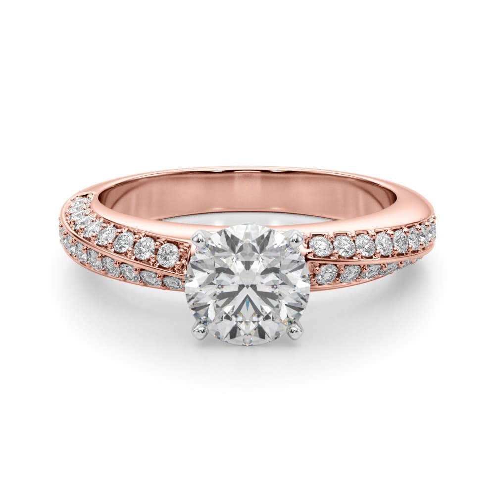 Multi-Row Twisted Engagement Ring, style 51199, Angle view in rose gold