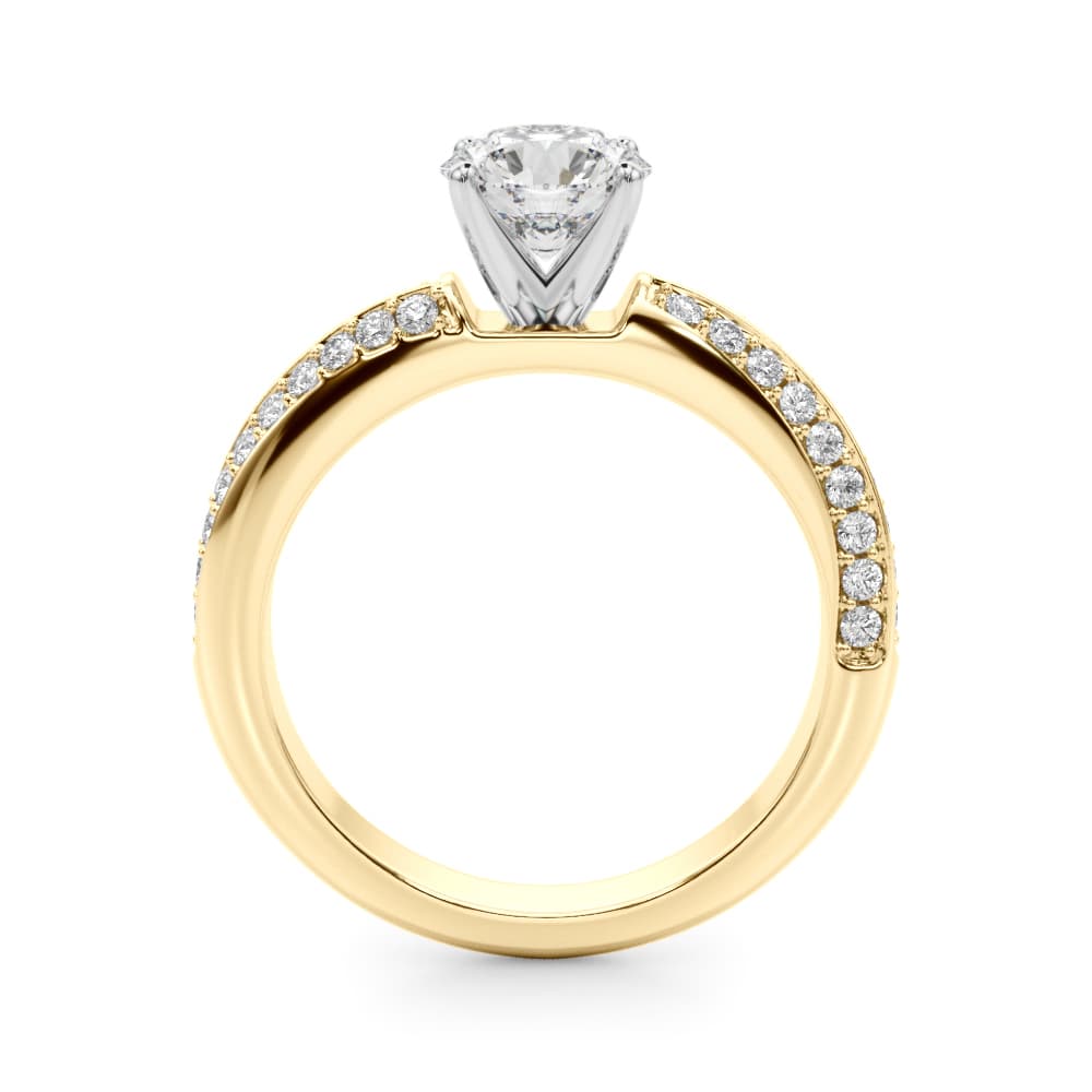 Multi-Row Twisted Engagement Ring, style 51199, Side view in yellow gold