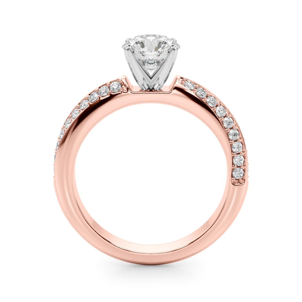 Multi-Row Twisted Engagement Ring, style 51199, Side view in rose gold