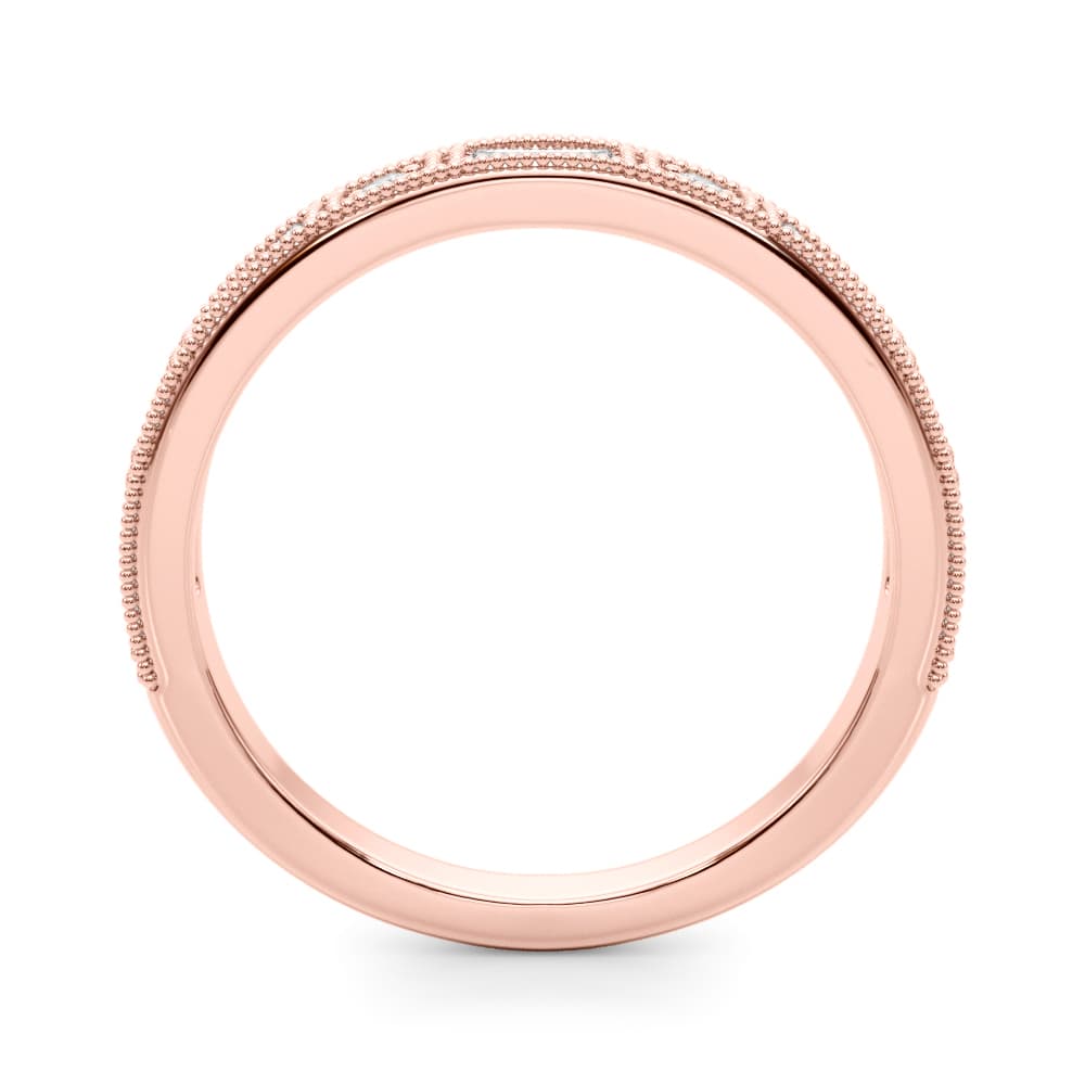 Channel Set Fancy Shape Baguette Wedding Bands (2/3 ct. tw.), Side view in rose gold