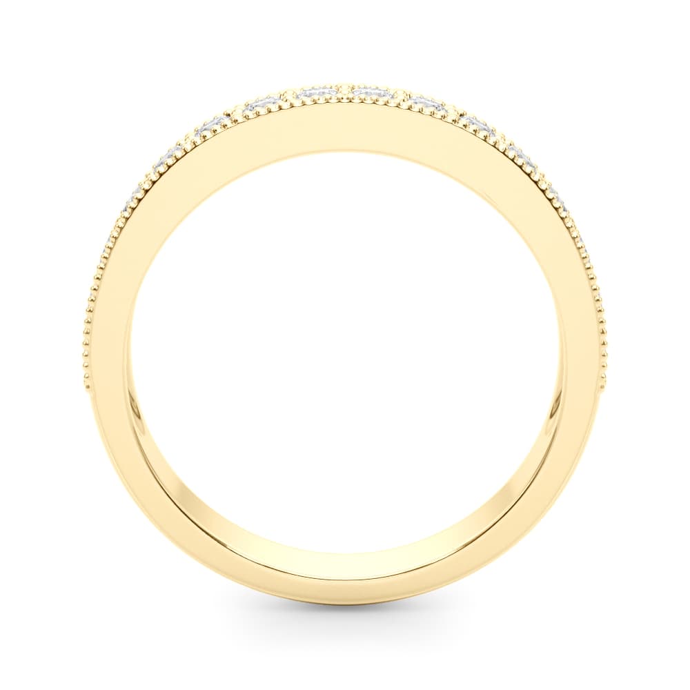 Wedding Band 1/2 Diamond Tw (0.48 ct. tw.), Side view in yellow gold