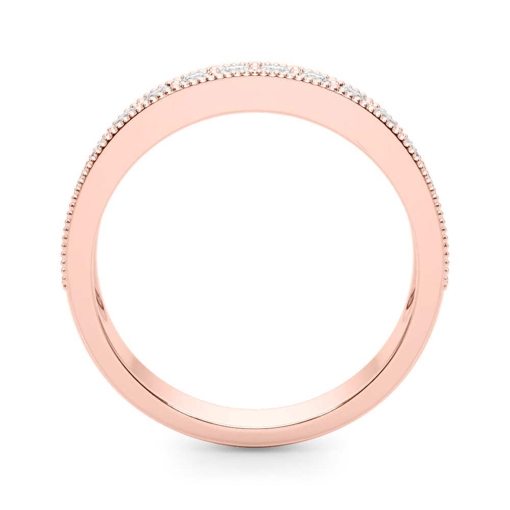 Wedding Band 1/2 Diamond Tw (0.48 ct. tw.), Side view in rose gold