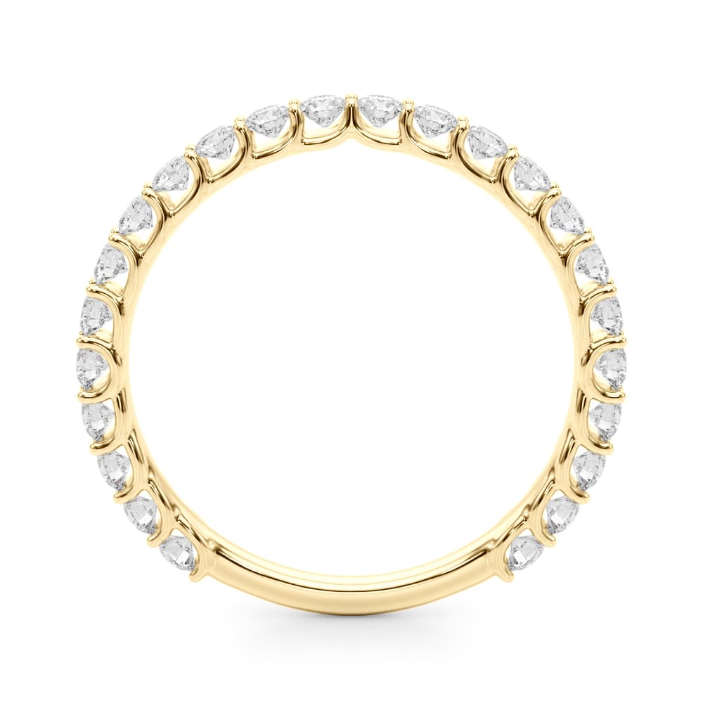 Prong Set Wedding Band (0.72 ct. tw.), Side view in yellow gold