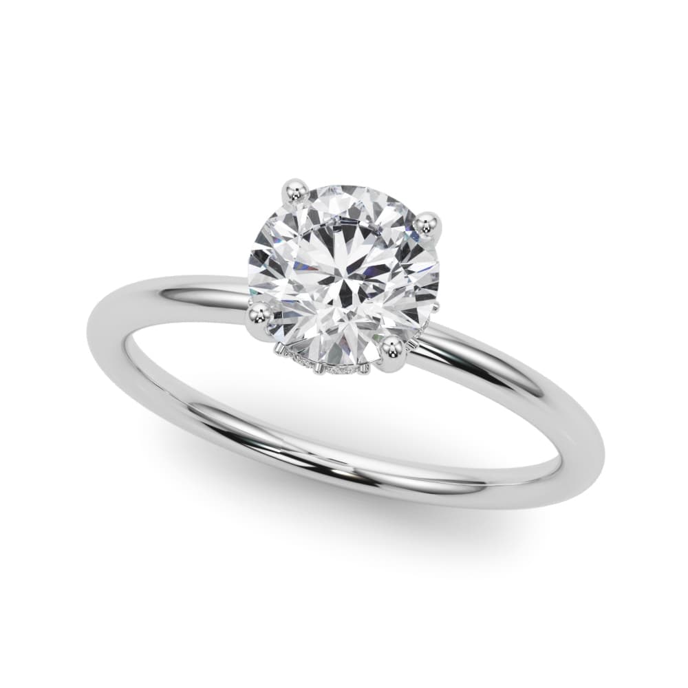 Hidden Halo Round Engagement Ring — style 51210 in 10k White Gold