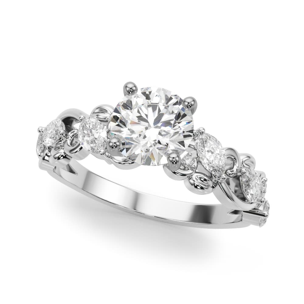 Contemporary Engagement Ring — style 51214 in 10k White Gold