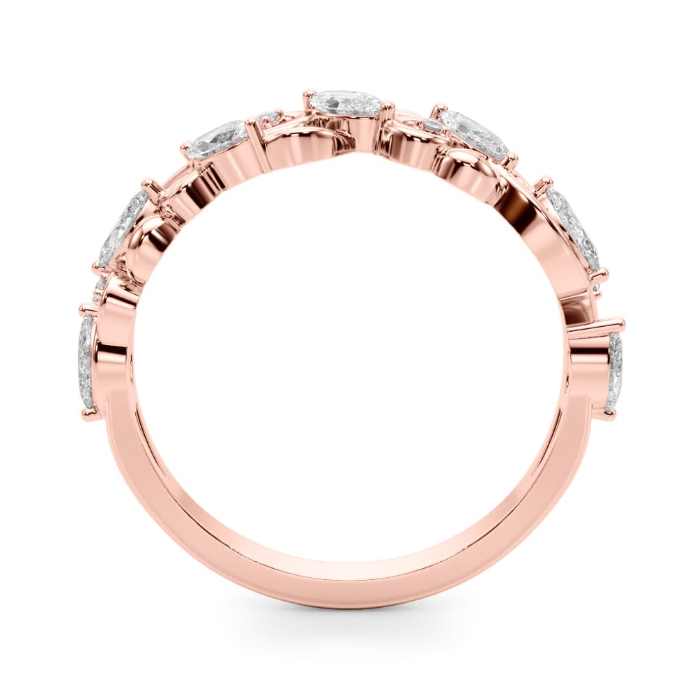 Nature Inspired Fancy Shape Wedding Band (1/2 ct. tw.), Side view in rose gold