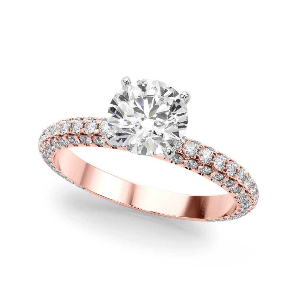 Multi-Row Pavé Engagement Ring in Rose gold