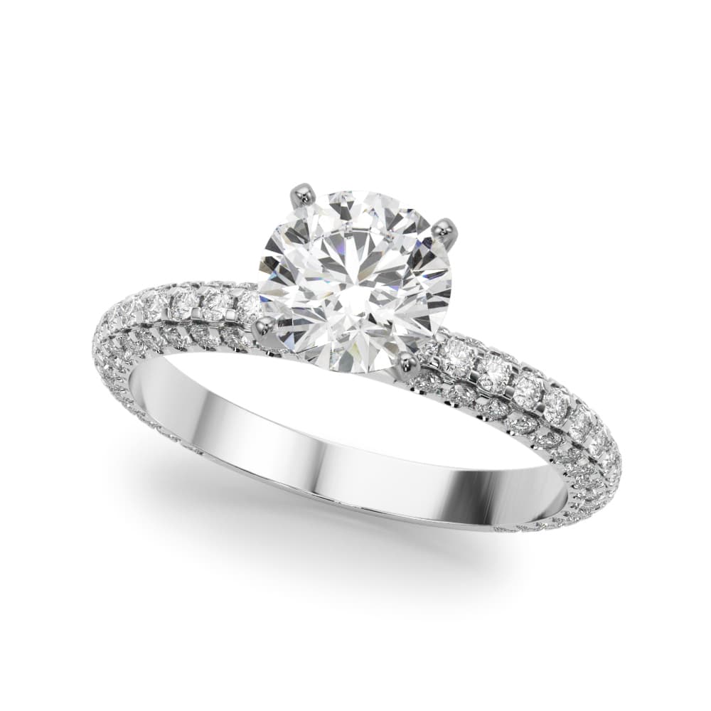 Multirow Pavé Engagement Ring — style 51215 in 10k White Gold
