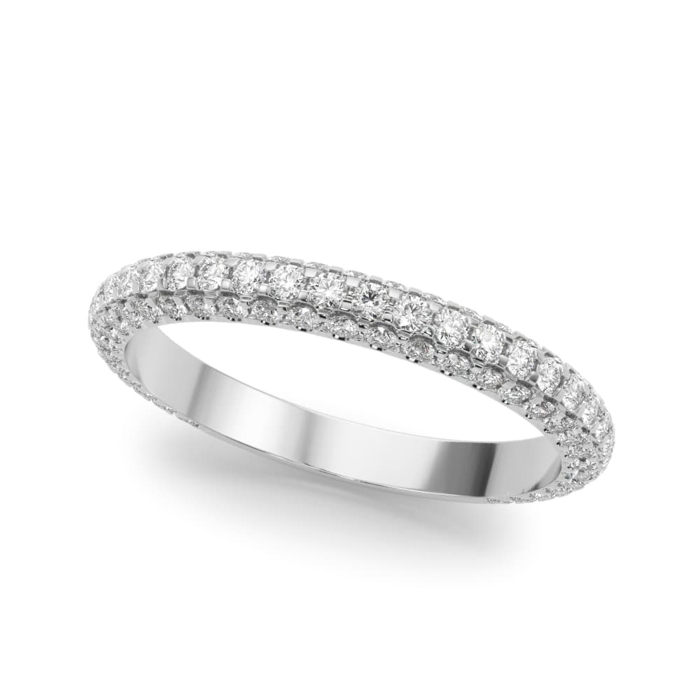 Multirow Pavé Wedding Bands — View 1