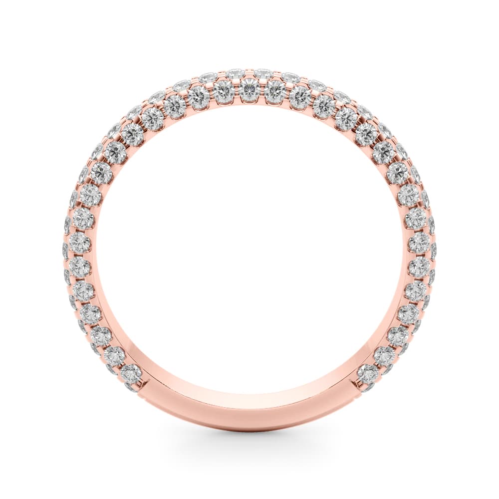 Multi-Row Pavé Wedding Bands (0.84 ct. tw.), Side view in rose gold