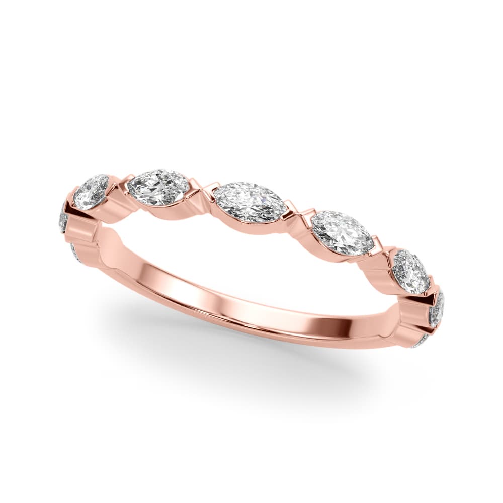 9-Stone V-Prong Marquise Band (5/8 ct. tw.), Front view in rose gold