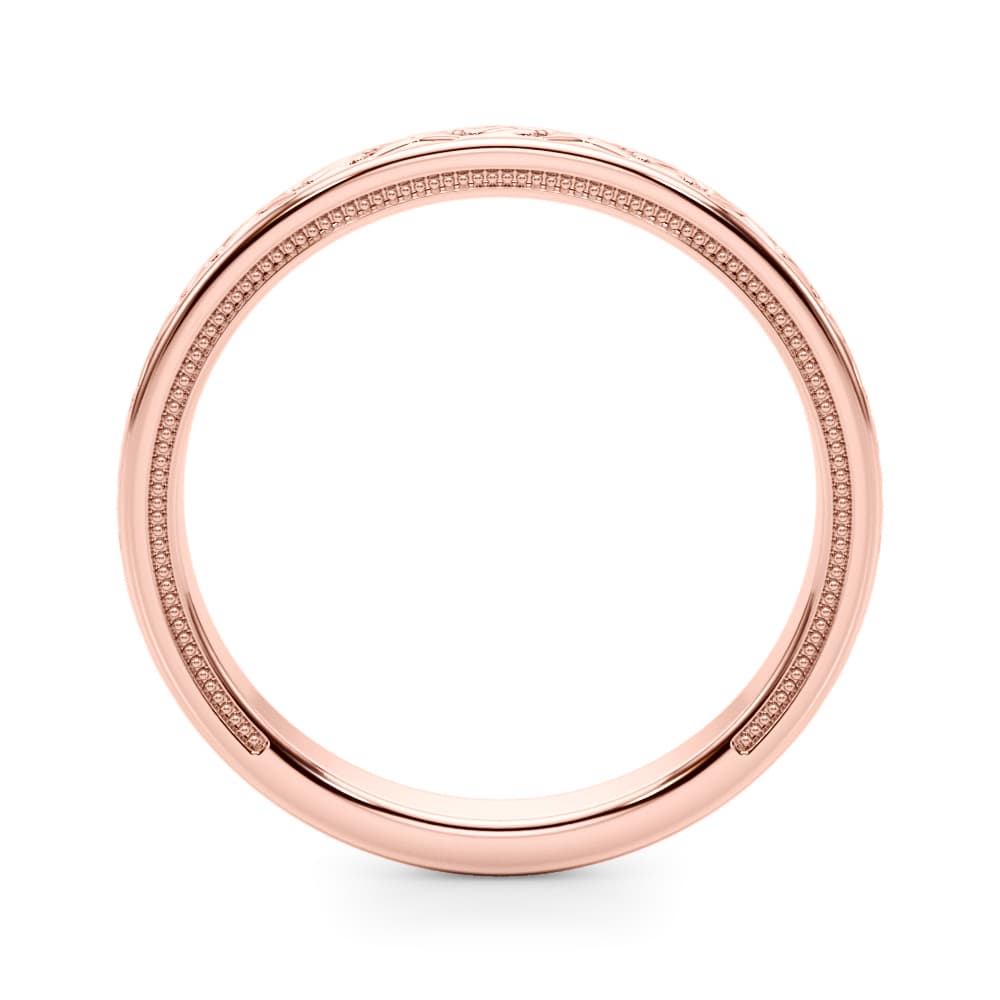 Vintage Inspired Wedding Band, Side view in rose gold