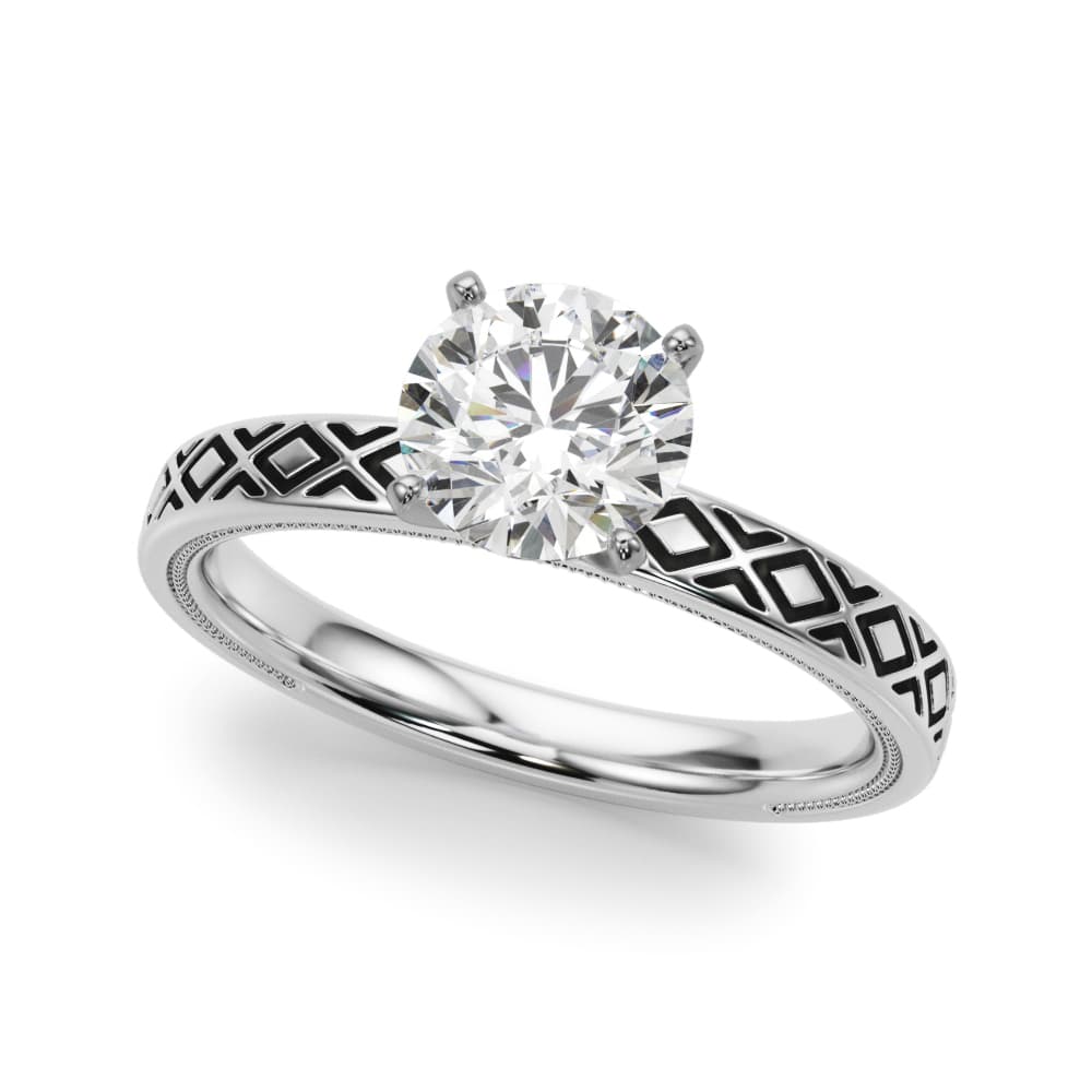 Vintage Style Solitaire Engagement Ring — style 51218 in 10k White Gold