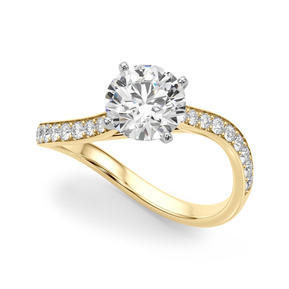 Engagement Ring, style 51222, Front view in yellow gold