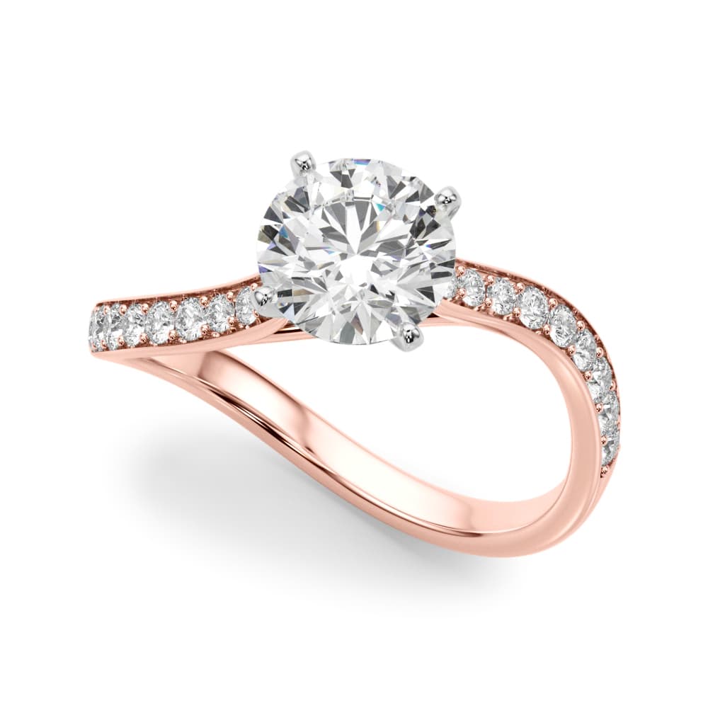 Engagement Ring, style 51222, Front view in rose gold