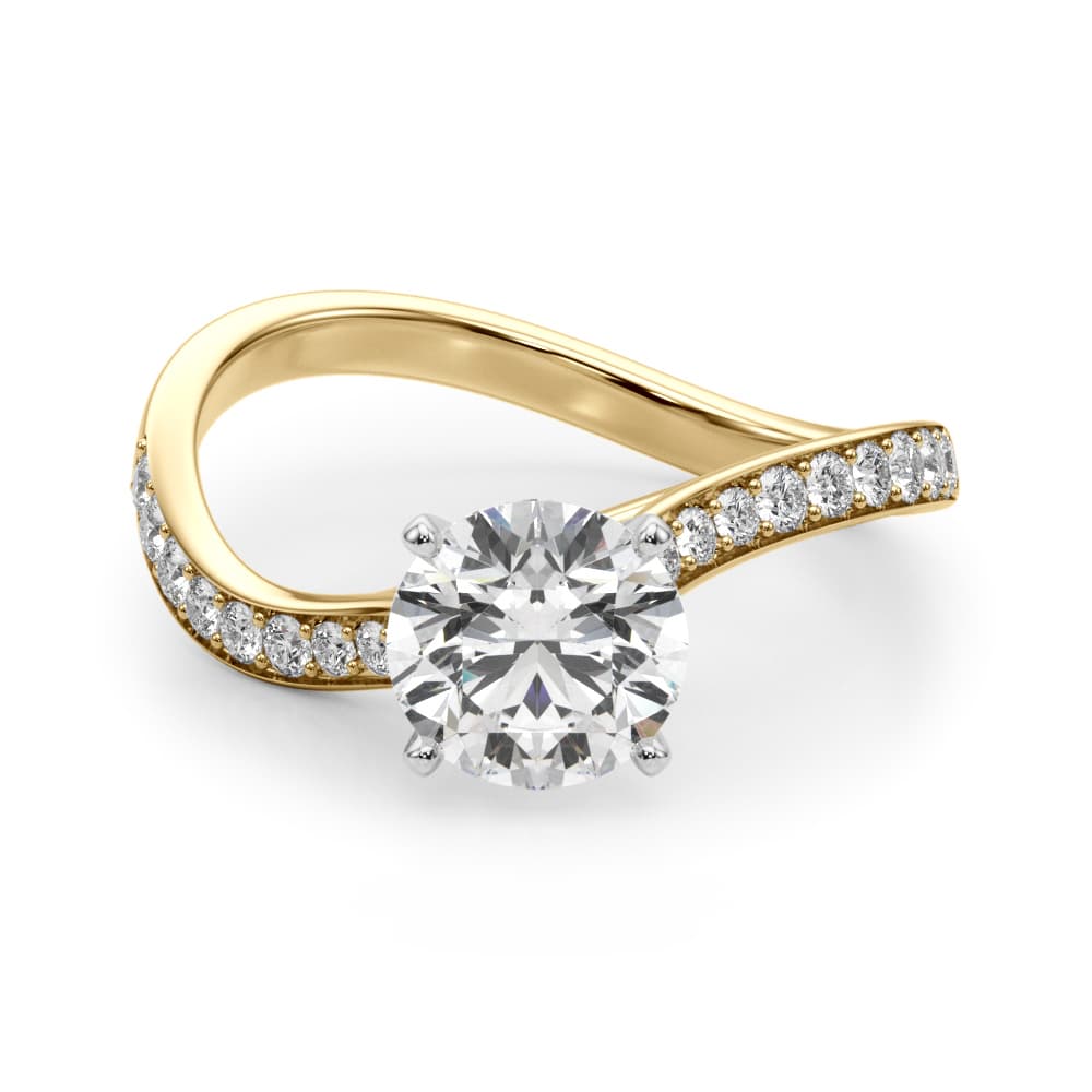Engagement Ring, style 51222, Angle view in yellow gold