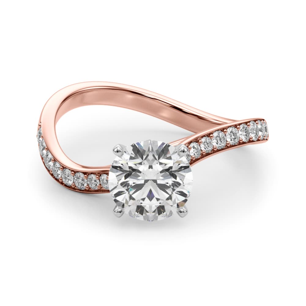Engagement Ring, style 51222, Angle view in rose gold