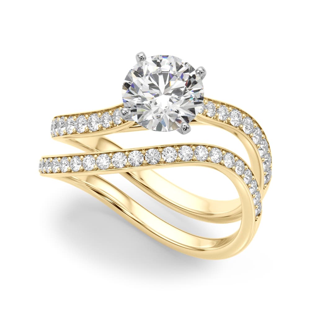 Engagement Ring, style 51222, On hand view in yellow gold