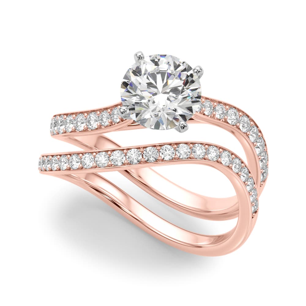 Engagement Ring, style 51222, On hand view in rose gold