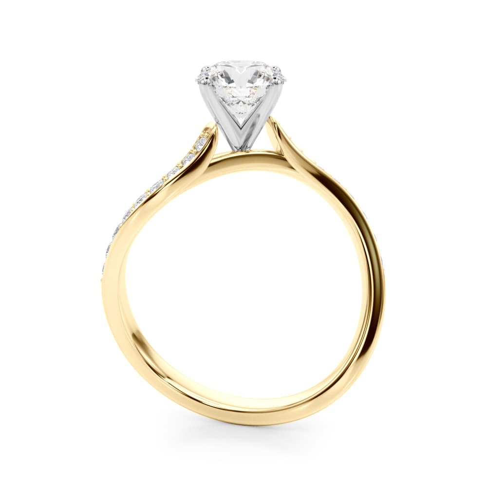 Engagement Ring, style 51222, Side view in yellow gold