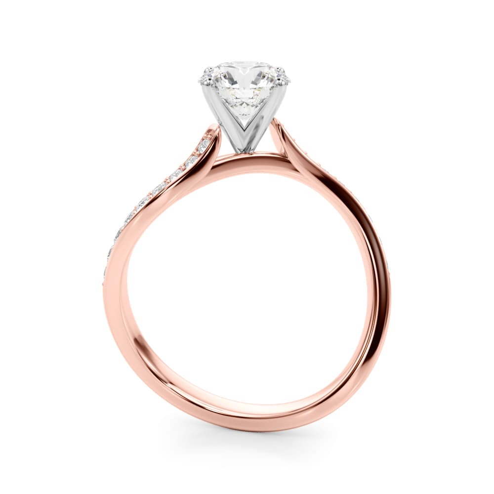Engagement Ring, style 51222, Side view in rose gold