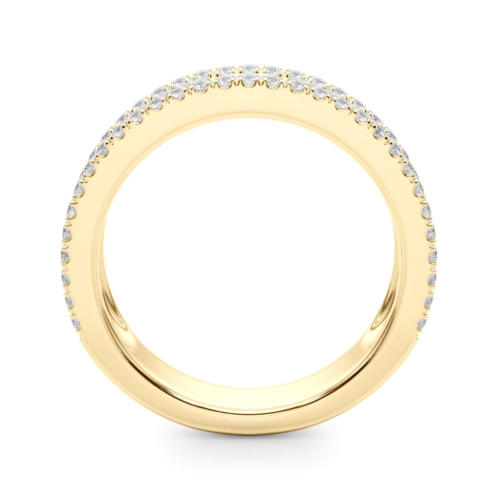 Multi-Row Pavé U-Prong Baguette Wedding Bands (1.06 ct. tw.), Side view in yellow gold