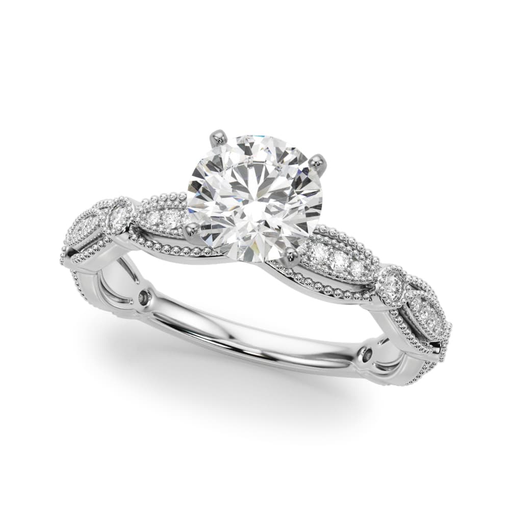 Vintage Inspired Engagement Ring — style 51225 in 10k White Gold