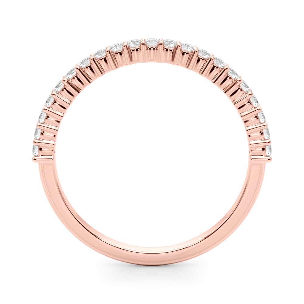 Shared Prong Wedding Band (0.99 ct. tw.), Side view in rose gold