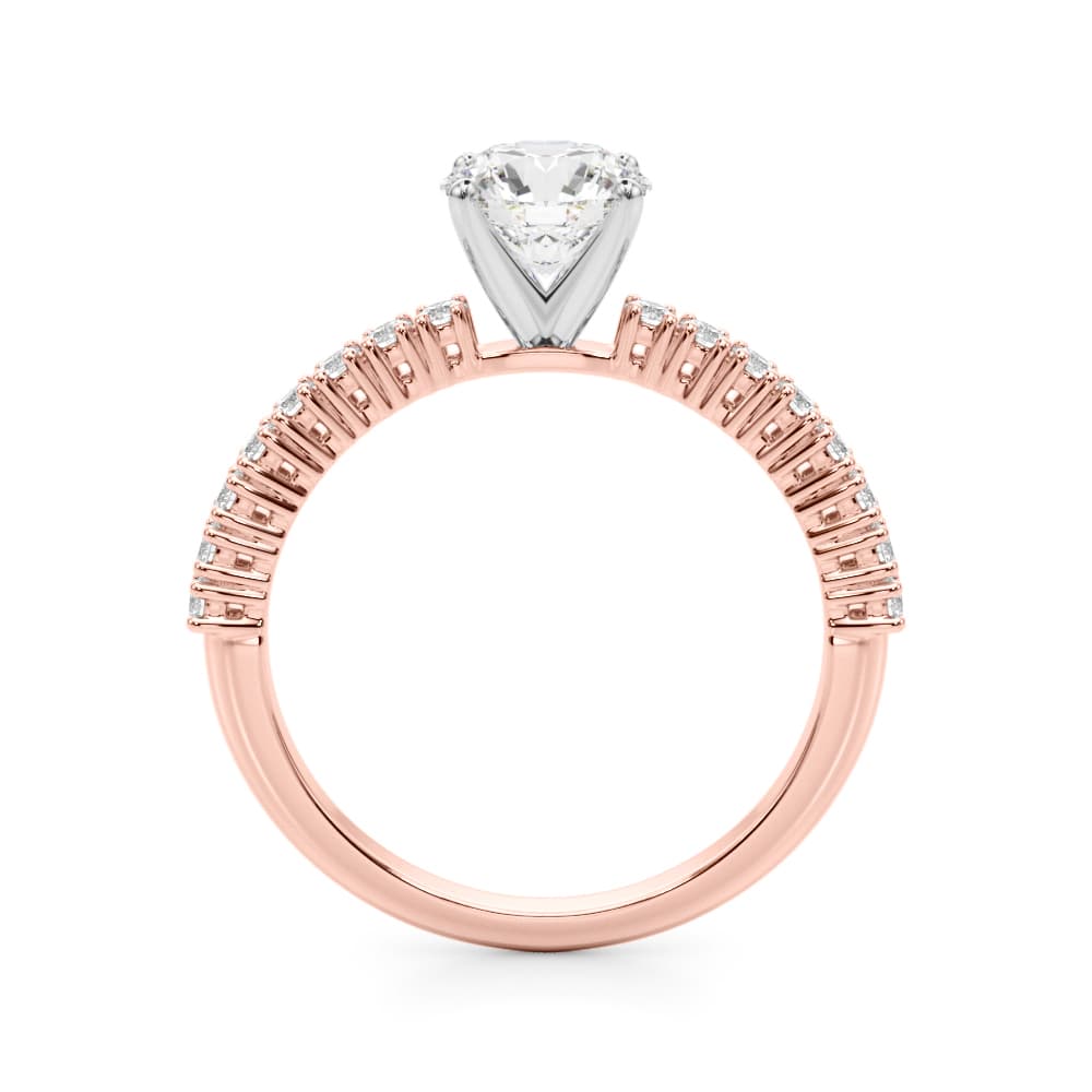 Single Row Engagement Ring, style 51227, Side view in rose gold