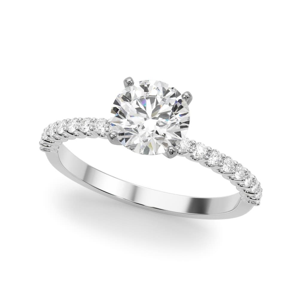 Single Row Shared Prong Engagement Ring — style 51228 in 10k White Gold