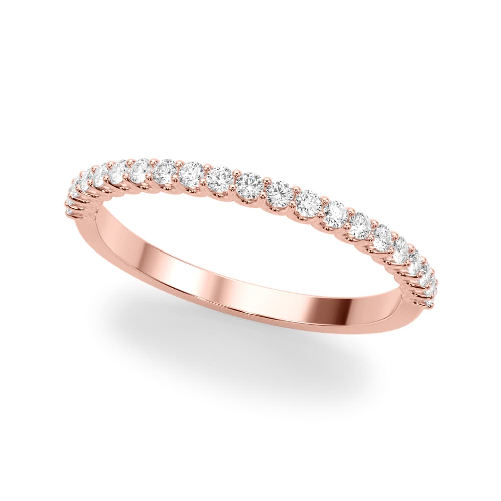 U-Prong Straight Wedding Band (1.98 ct. tw.), Front view in rose gold