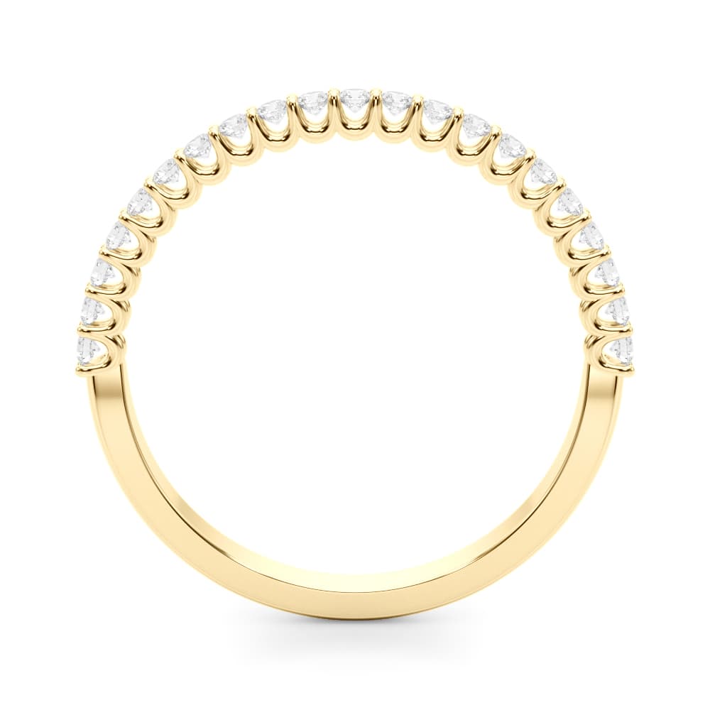 U-Prong Straight Wedding Band (1.98 ct. tw.), Side view in yellow gold