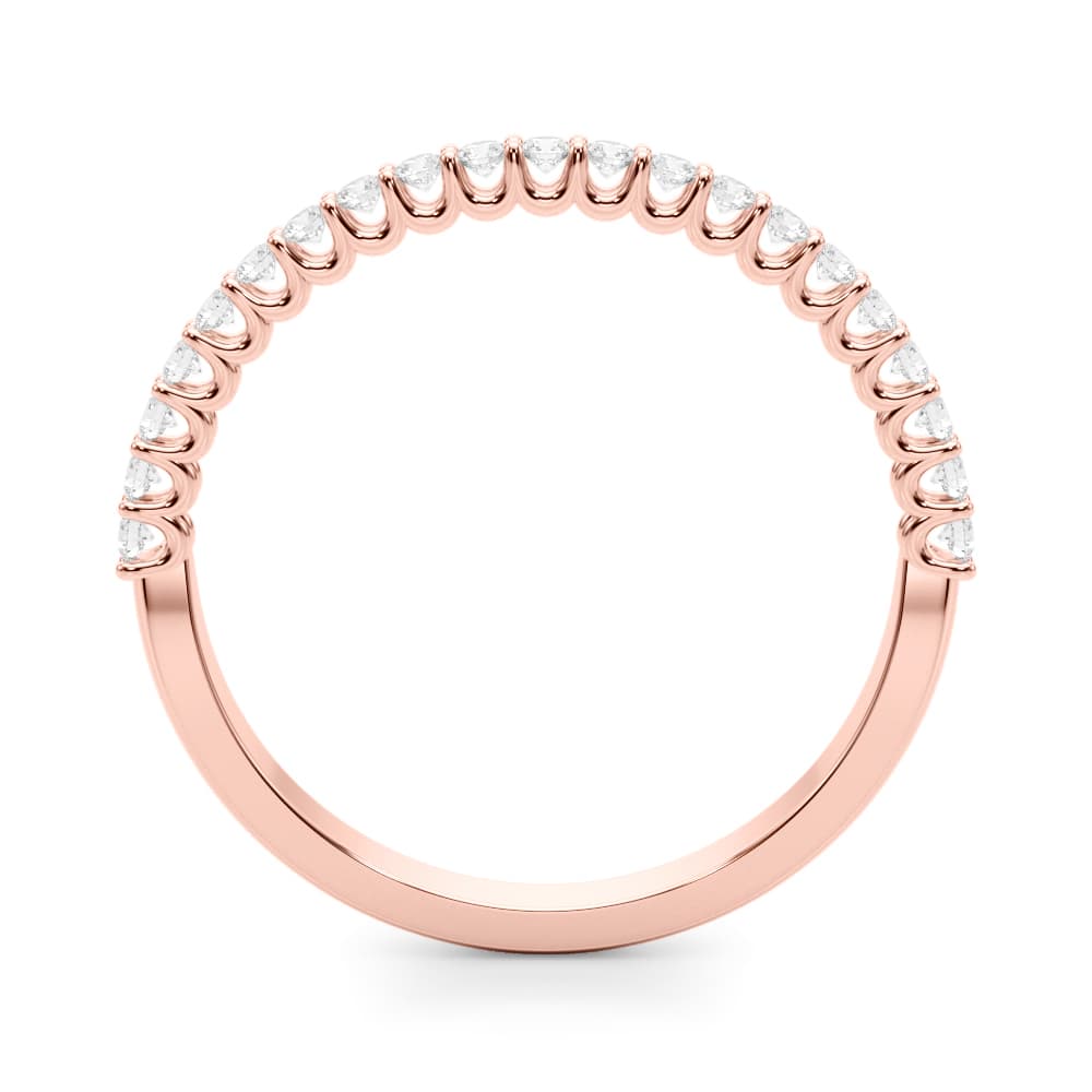 U-Prong Straight Wedding Band (1.98 ct. tw.), Side view in rose gold
