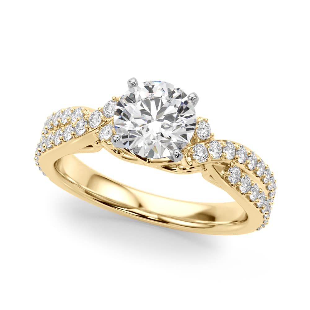 Engagement Ring, style 51234, Front view in yellow gold