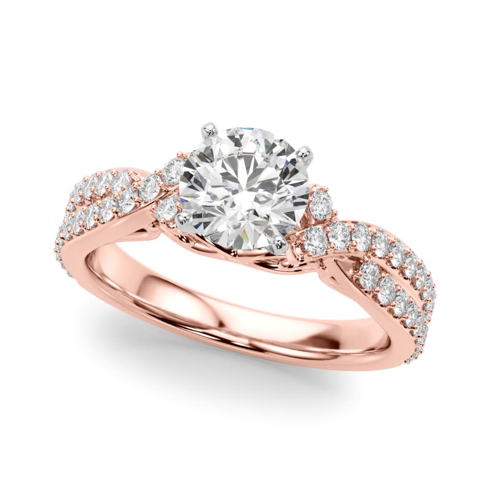 Engagement Ring, style 51234, Front view in rose gold