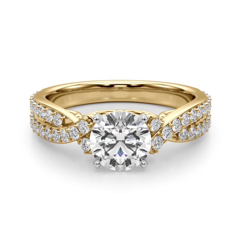 Engagement Ring, style 51234, Angle view in yellow gold