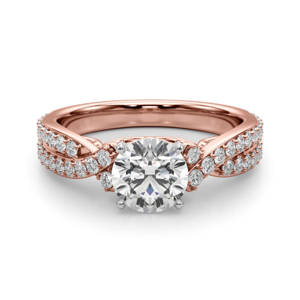 Engagement Ring, style 51234, Angle view in rose gold