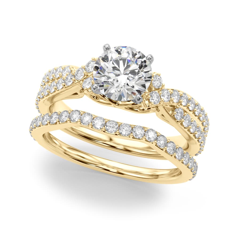 Engagement Ring, style 51234, On hand view in yellow gold