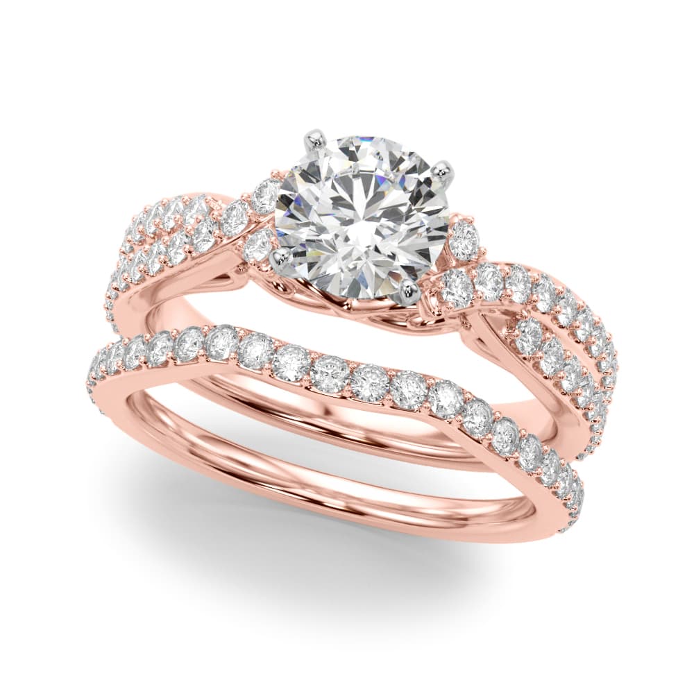 Engagement Ring, style 51234, On hand view in rose gold