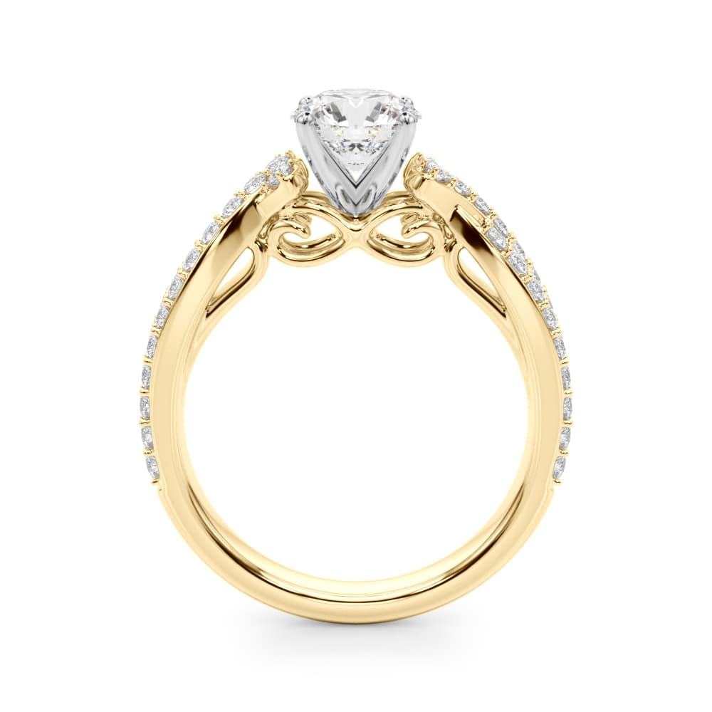 Engagement Ring, style 51234, Side view in yellow gold