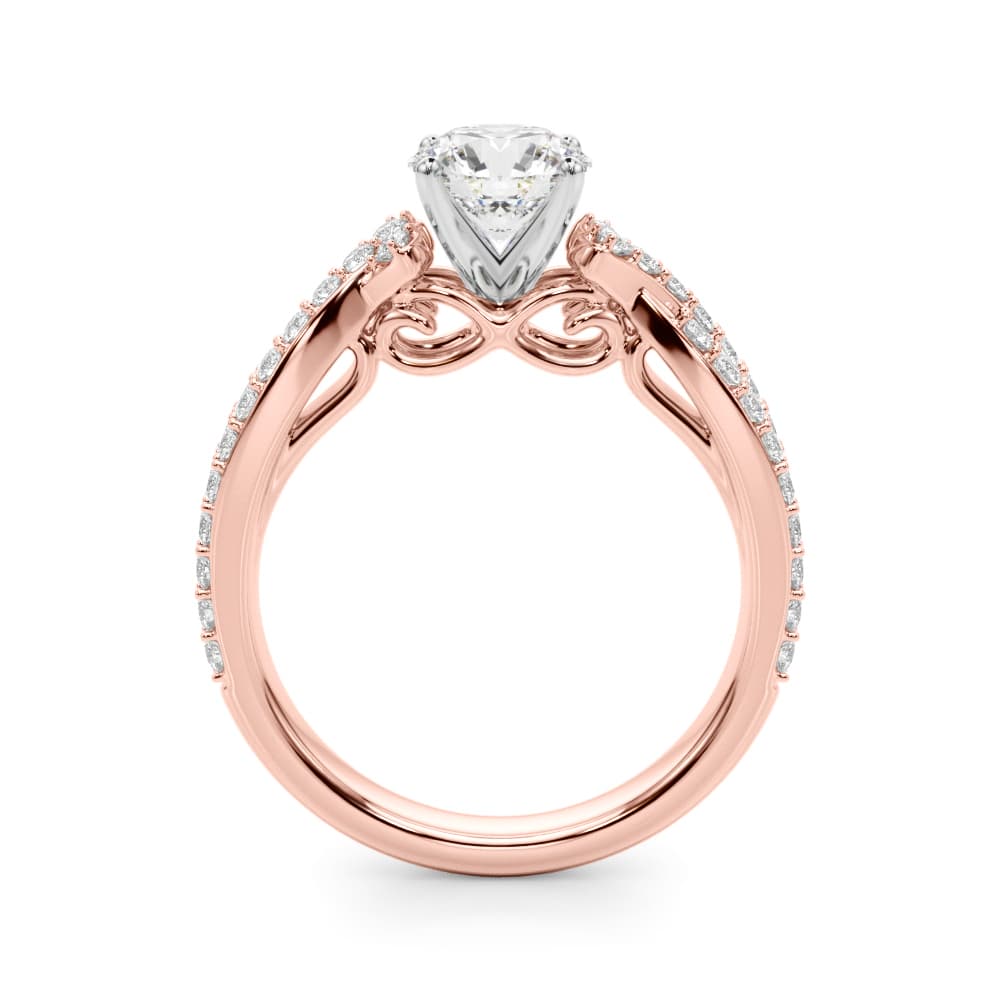 Engagement Ring, style 51234, Side view in rose gold
